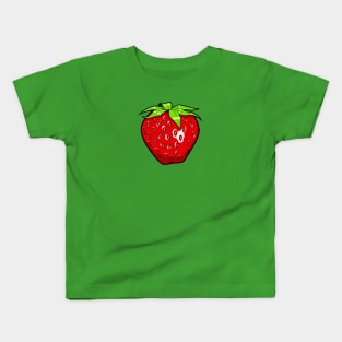 Strawberry Power Large Chest Logo Kids T-Shirt